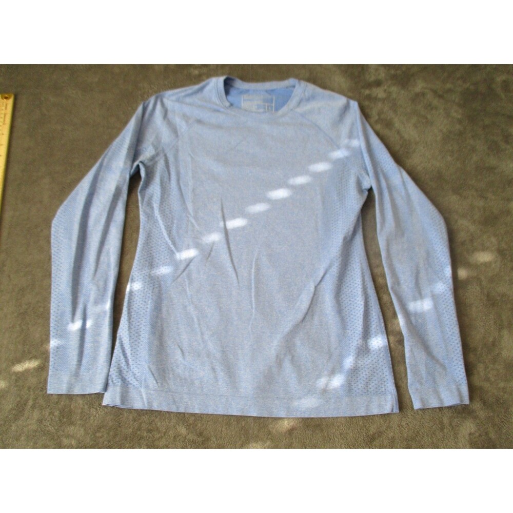 Figs Salta Seamless Underscrub Top Womens Large Blue Long Sleeve Medical